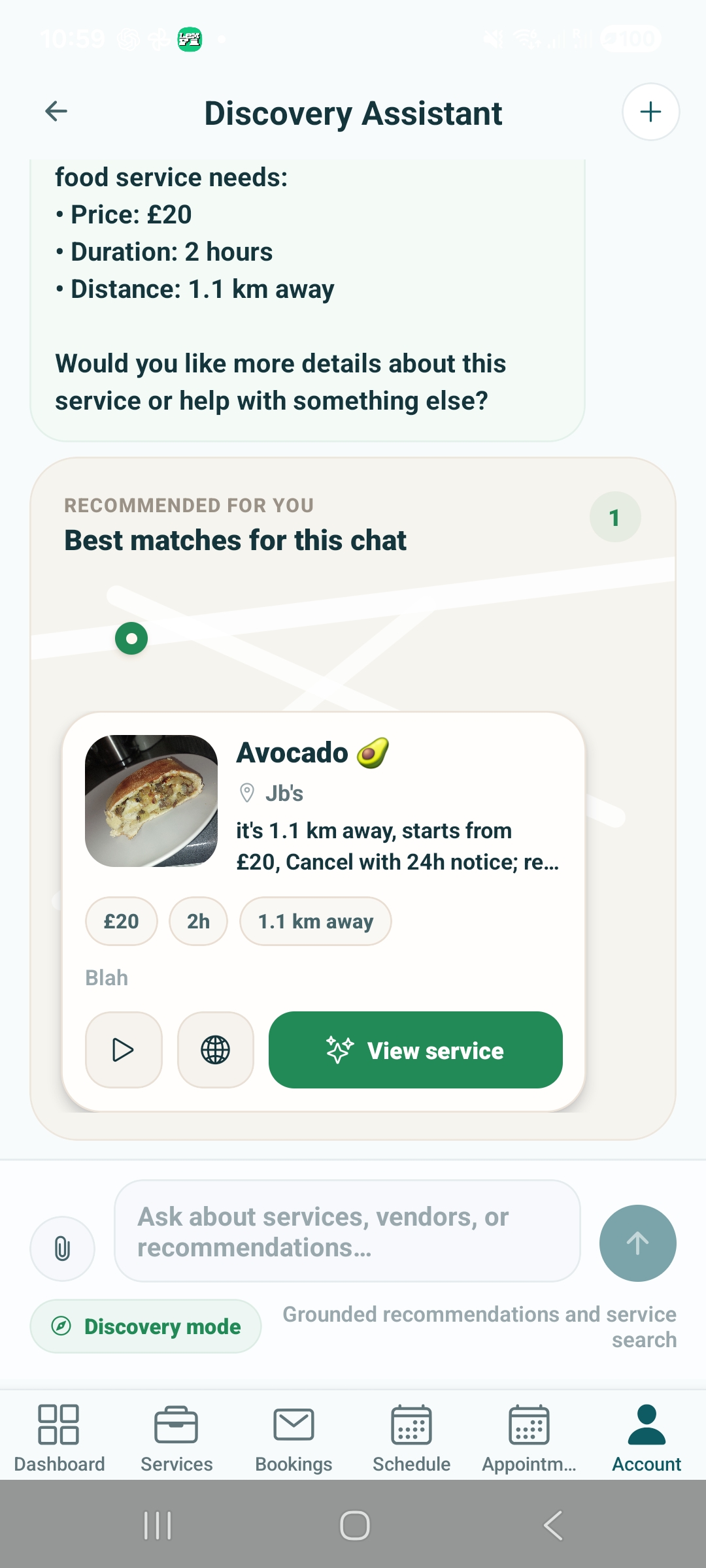 Owo360 discovery assistant screenshot